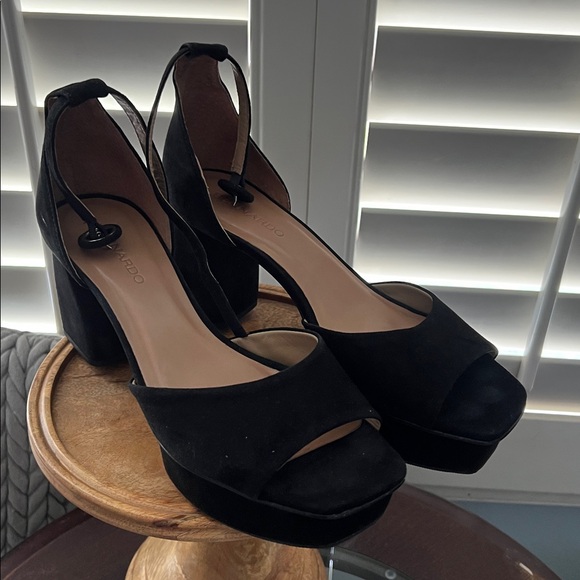 Worn once, Bernardo, size 8, Black Block High Heels, COZY! - Picture 3 of 13